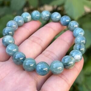 10mm strechable high quality‎ green kyanite bracelet 0744